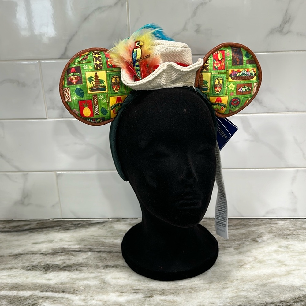 Disney World 50th Anniversary Mickeys Main Attraction TIKI ROOM Ears Headband LE